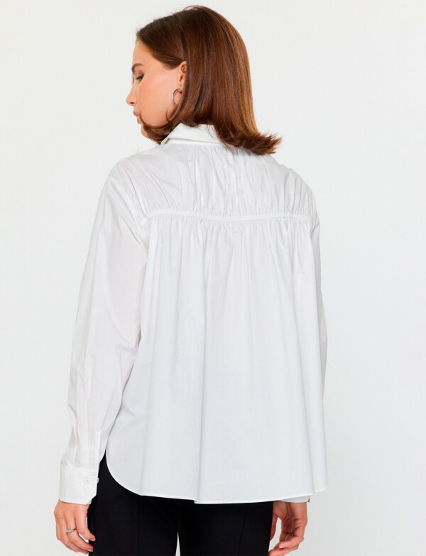 Camisa Bordada & Frunces BLANCO