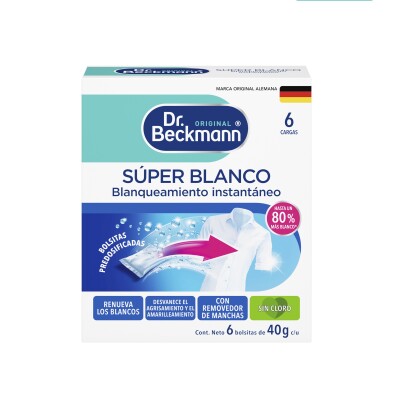 Toallitas Super Blanco Dr. Beckmann 40 Grs. 6 Uds. Toallitas Super Blanco Dr. Beckmann 40 Grs. 6 Uds.