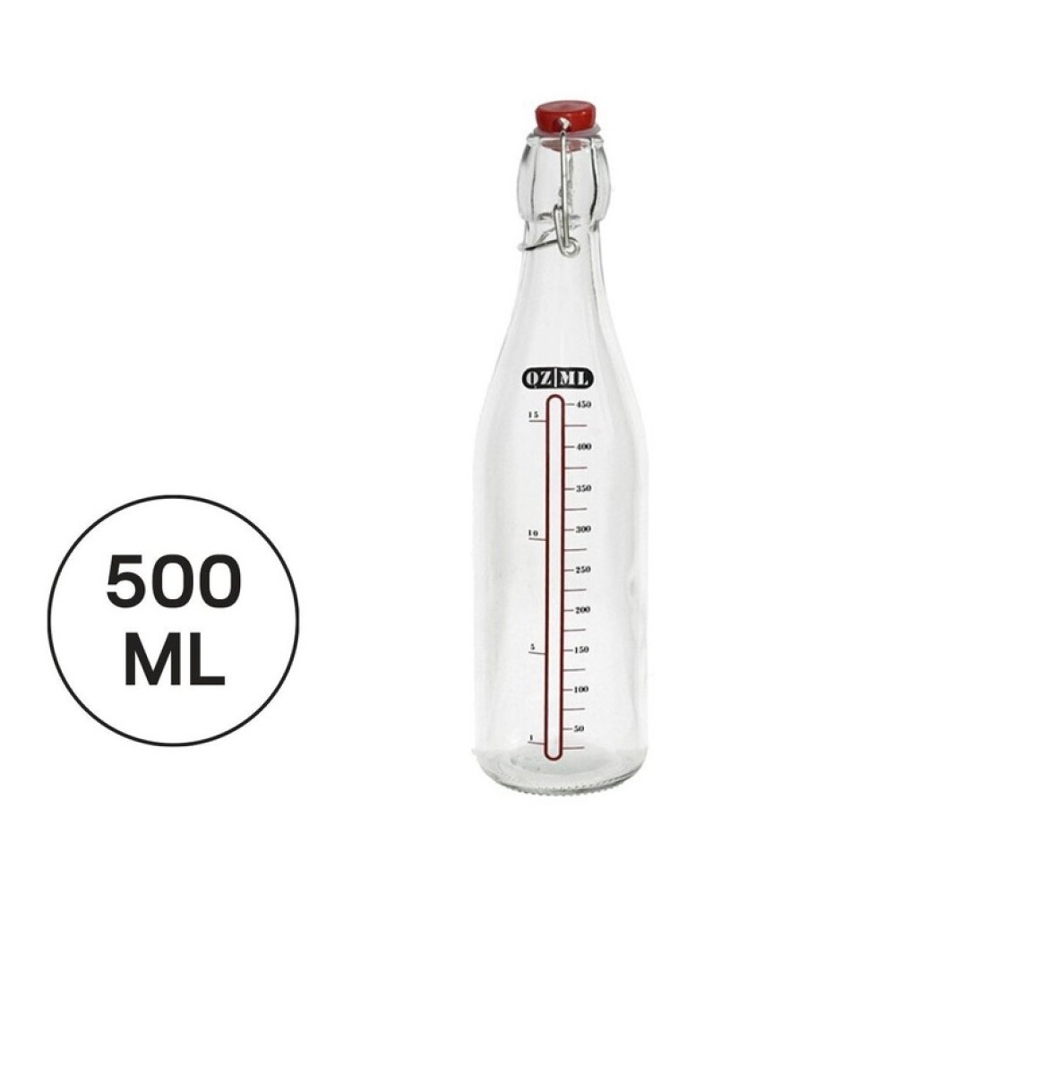 Botella de Cristal con Medidor 500 ml 