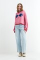 Sweater tejido jacquard peces ROSADO