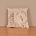 Almohadón Deco Tejido 50 x 50 Doble Punto Merino Crudo