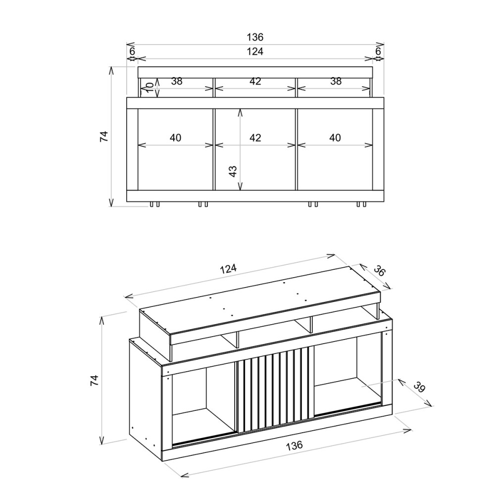 RACK PARA TV DRAGON 1.36 COLOR BURITI/FENDI Rack Para Tv Dragon 1.36 Color Buriti/fendi