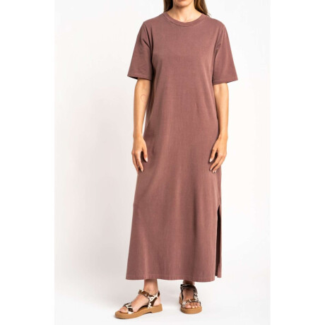 Vestido Algodon Lavado Marron