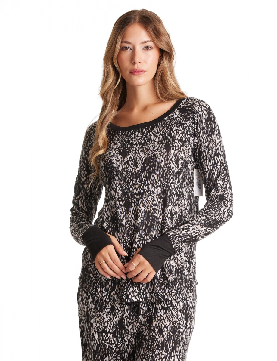 Pijama Con Pantalon - Negro/multi 