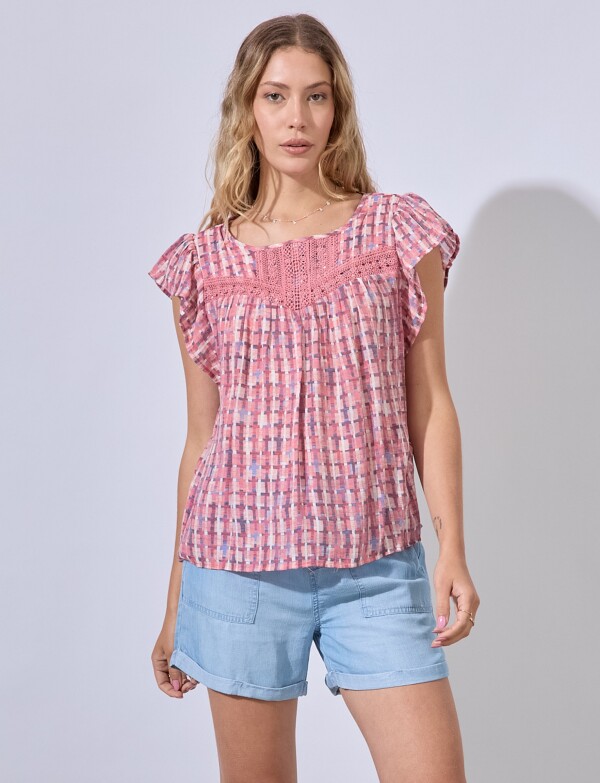 Blusa Puntilla ROJO/MULTI