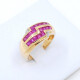 Anillo En Oro 18K, Rubies Y Brillantes Anillo En Oro 18K, Rubies Y Brillantes