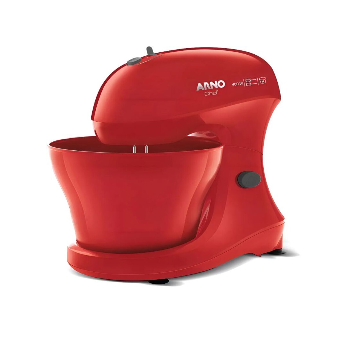 Batidora Superchef Arno | Potencia de 400w | Bowl de 5 Lts.| Color rojo. 