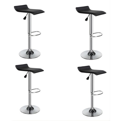 Taburete Kira Pack 4 unidades Rectangular Para Bar Diseño Moderno Negro