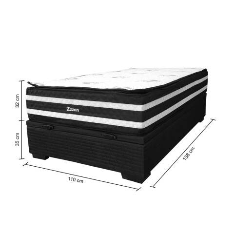 Sommier ZZZEN BOX BAÚL - 1 Plaza y Media - Espuma EPS Y Pillow Top - EXTRA FIRME - 110x188x72 - 180 Kg Sommier ZZZEN BOX BAÚL - 1 Plaza y Media - Espuma EPS Y Pillow Top - EXTRA FIRME - 110x188x72 - 180 Kg