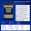 Cocina A Gas James 4 Hornallas Con Mesada De Vidrio Gris C 690 V Cocina A Gas James 4 Hornallas Con Mesada De Vidrio Gris C 690 V