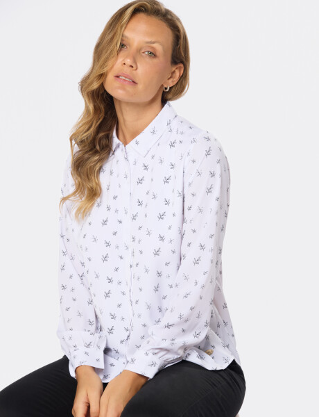 CAMISA ESTAMPADA Hojas negras