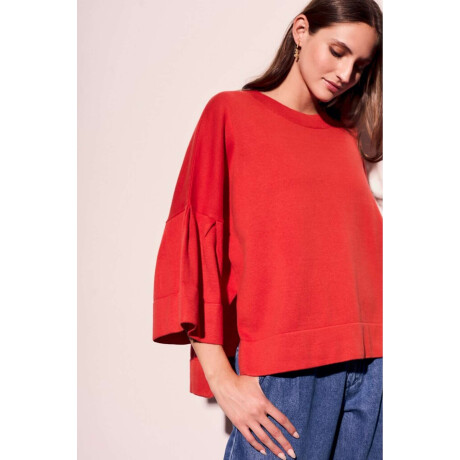 Sweater Manga Volados Rojo