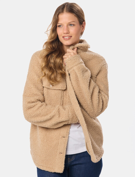 CAMPERA CAMISA DE SHERPA Beige