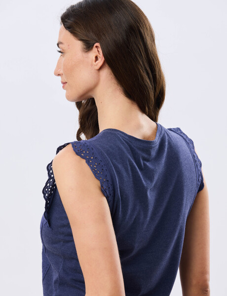 REMERA LISA DE ALGODÓN Azul