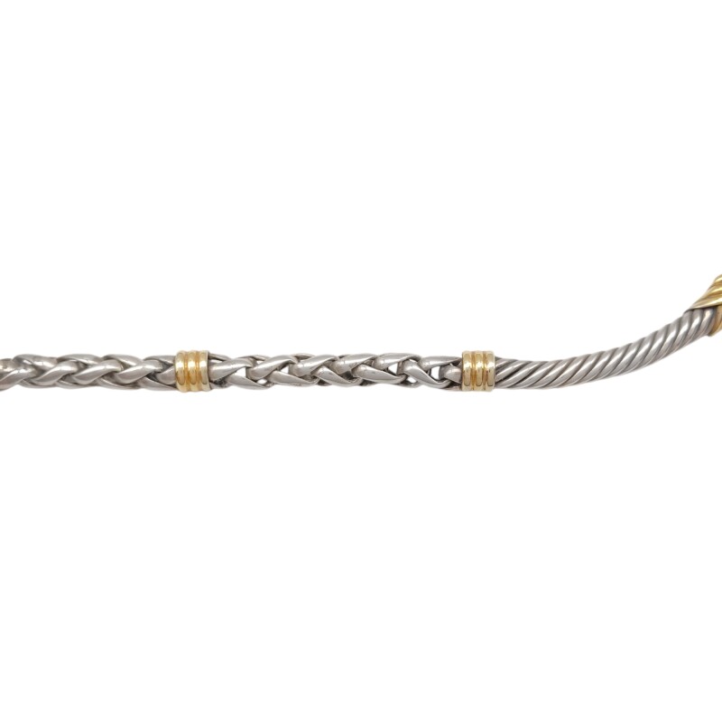 Cadena gargantilla Espiga-Plata y Oro-Sin piedra-CD5036 sinpiedra