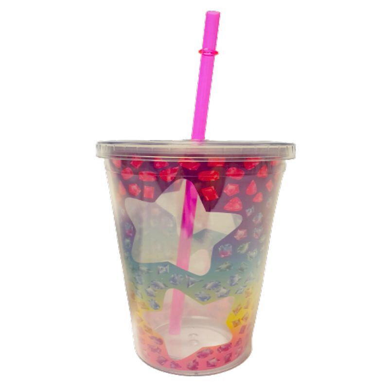 Vaso con Sorbito Diseño Estrellas Vaso con Sorbito Diseño Estrellas