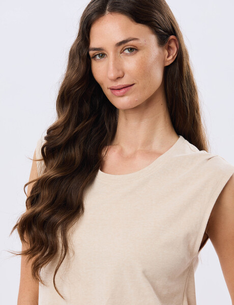 REMERA LISA DE ALGODÓN Beige