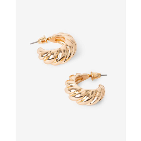 Argollas De Metal Caracol Dorado