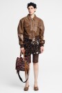 Falda corta de lentejuela Marron