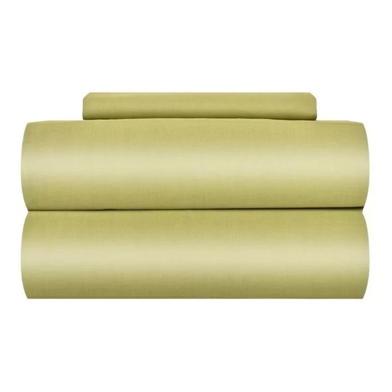 Juego De Sábanas 1 Plaza Liso 200 Hilos 100% Algodón - Verde oliva Juego De Sábanas 1 Plaza Liso 200 Hilos 100% Algodón - Verde oliva