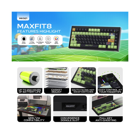 Teclado Gamer Fantech MK921 Zoro One Piece Switch White Teclado Gamer Fantech MK921 Zoro One Piece Switch White