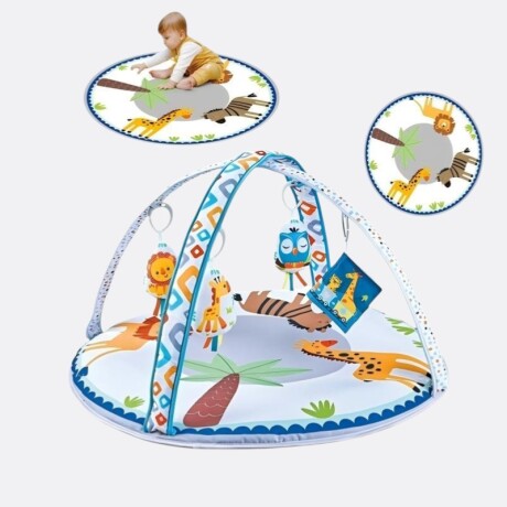 Gimnasio Alfombra Interactiva Bebés 76cm Coordinación 2en1 Jirafa Cabra León