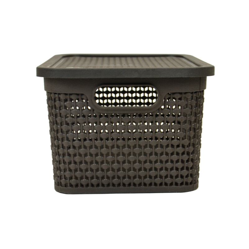 Caja simil ratán 4 lts CHOCOLATE