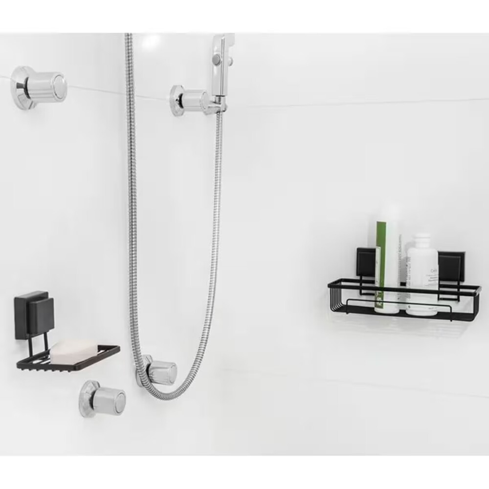 JABONERA CON VENTOSA - NEGRO MATE Jabonera Con Ventosa - Negro Mate