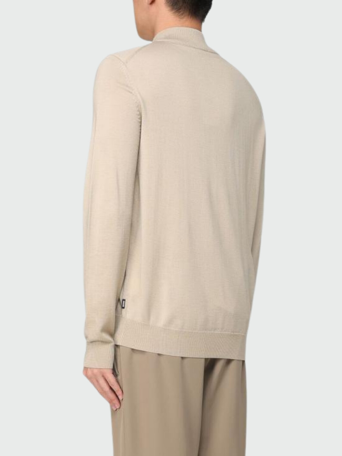 BOSS - Buzo con Cuello de Cierre Beige