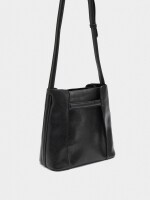 Bolso Bombonera Con Pliegues Laterales negro