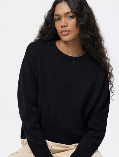 BUZO DE PUNTO - BEIGE NEGRO