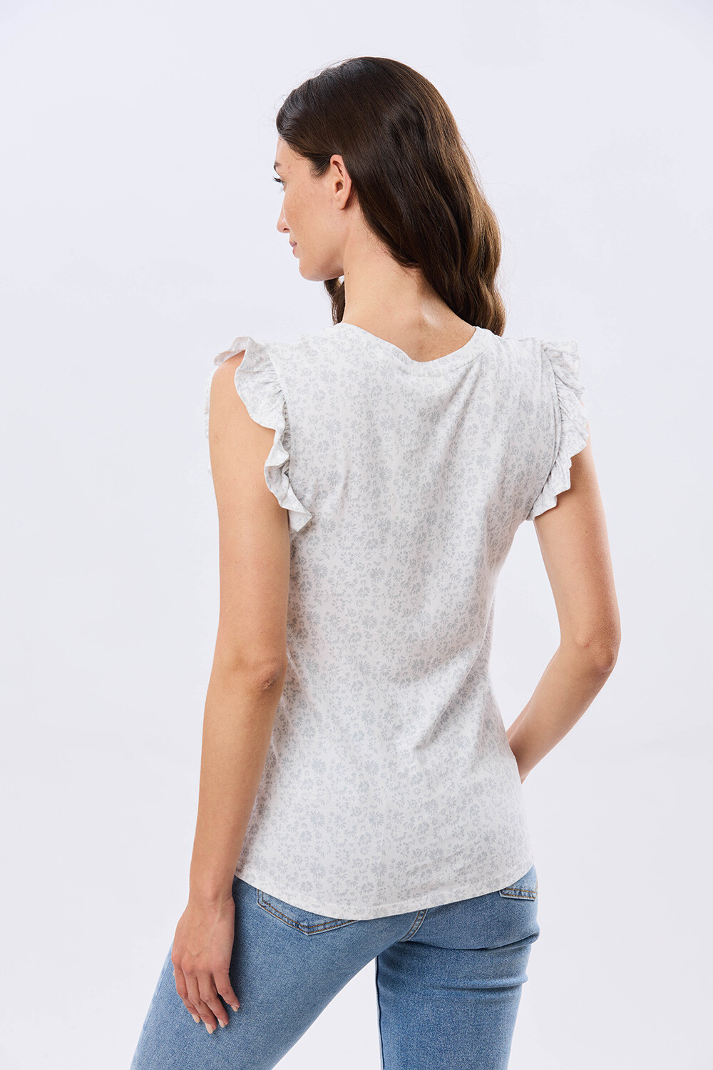REMERA ESTAMPADA DE ALGODÓN Celeste