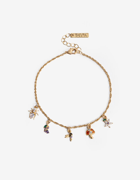 Pulseras Flexibles Cubic zirconia Pulsera Flexible Multicharms Cubic - Dorado