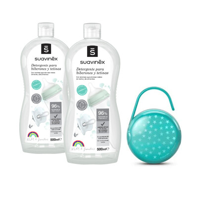 Pack 2 Detergentes + Regalo Porta chupete Suavinex Portachupete Menta