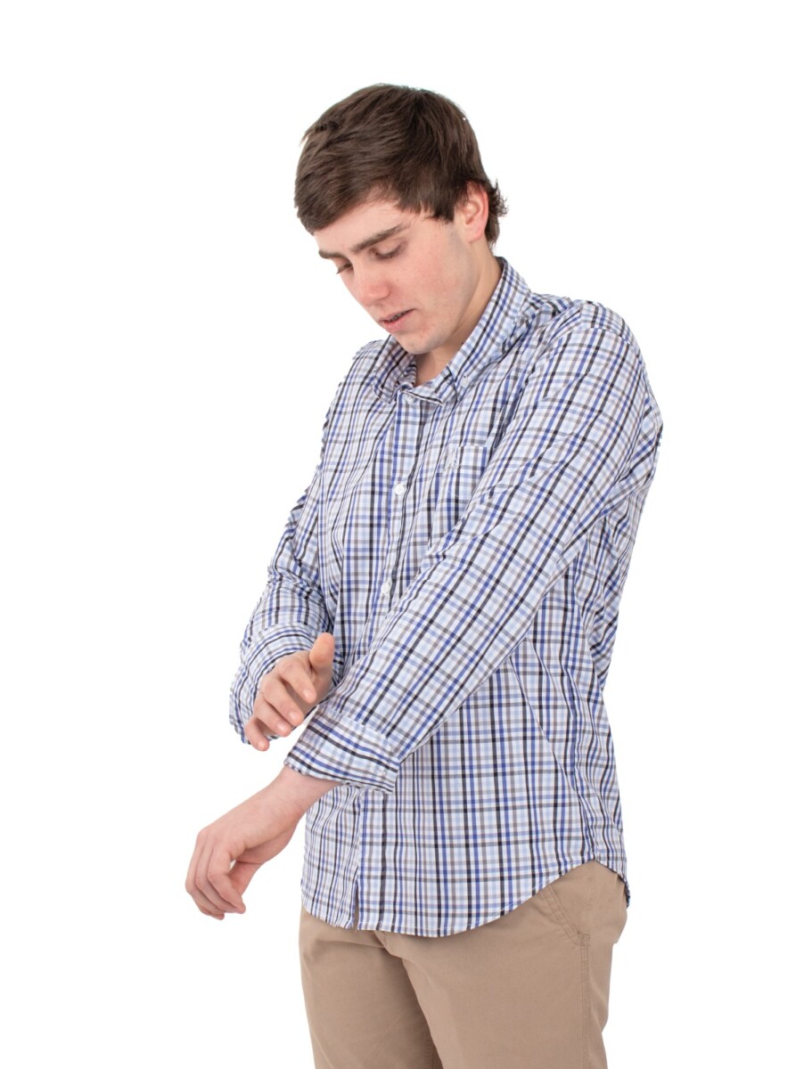 Camisa Caballero - Cuadrille azul y negro 
