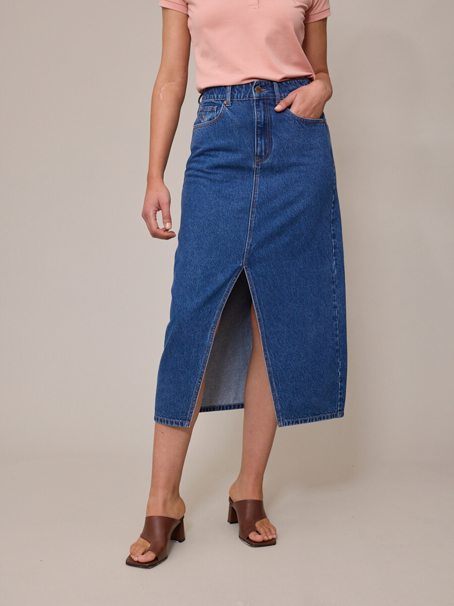 FALDA JEAN AUDINO POLANCO - Azul Medio 