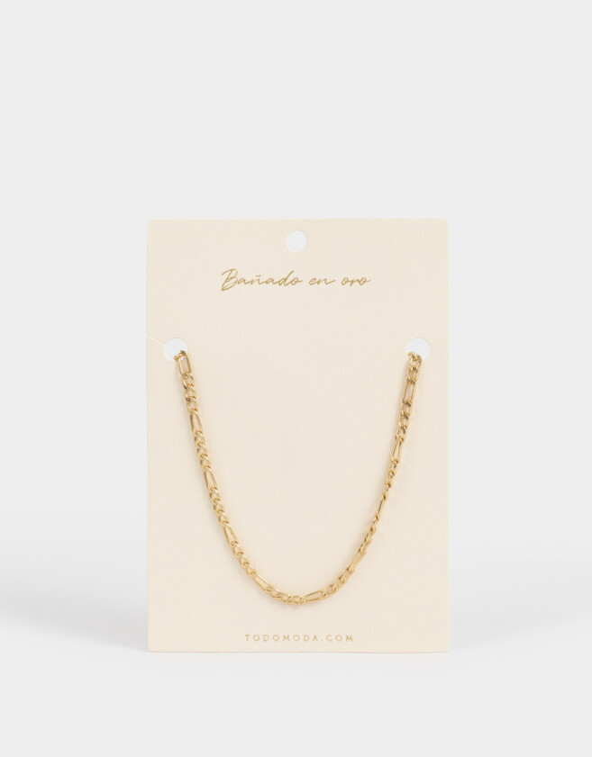 Collares Cortos Bañada en Oro Collar Corto De Cadena Bañado En Oro - Dorado