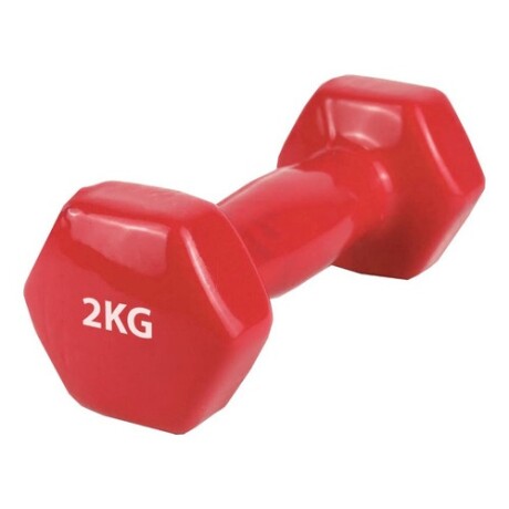 Mancuerna Individual para Aeróbica Lumax Forrada en Goma 2Kg Rojo