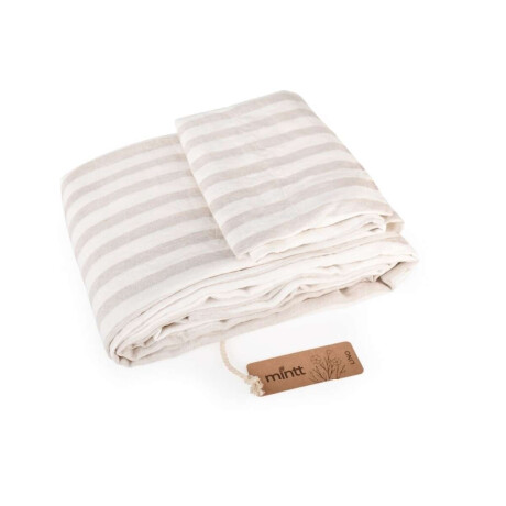 Funda Nórdica Lino Algodón Percal 165 grs P acolchado 230x260 Lino a rayas