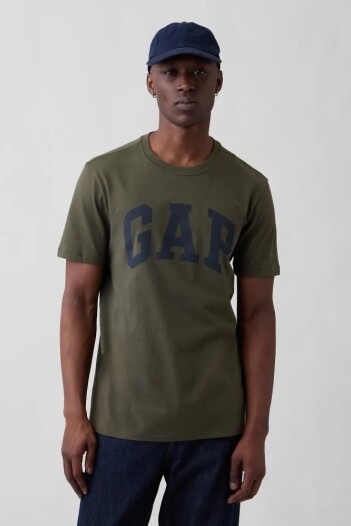 Remera Logo Gap Hombre Black Moss