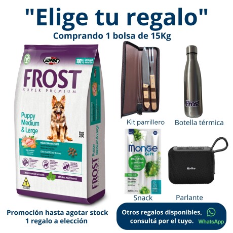 FROST CACHORRO MEDIANO Y GRANDE 15 +2 KG Frost Cachorro Mediano Y Grande 15 +2 Kg