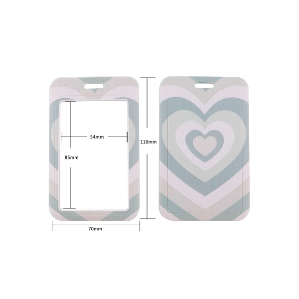 Correa con tarjetero diseño corazones azul Correa Con Tarjetero Diseño Corazones Azul