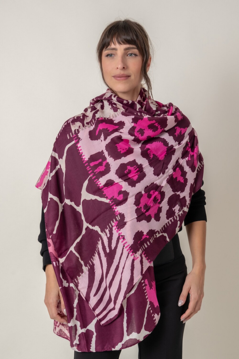 PAÑUELO MULTI PRINT Fucsia