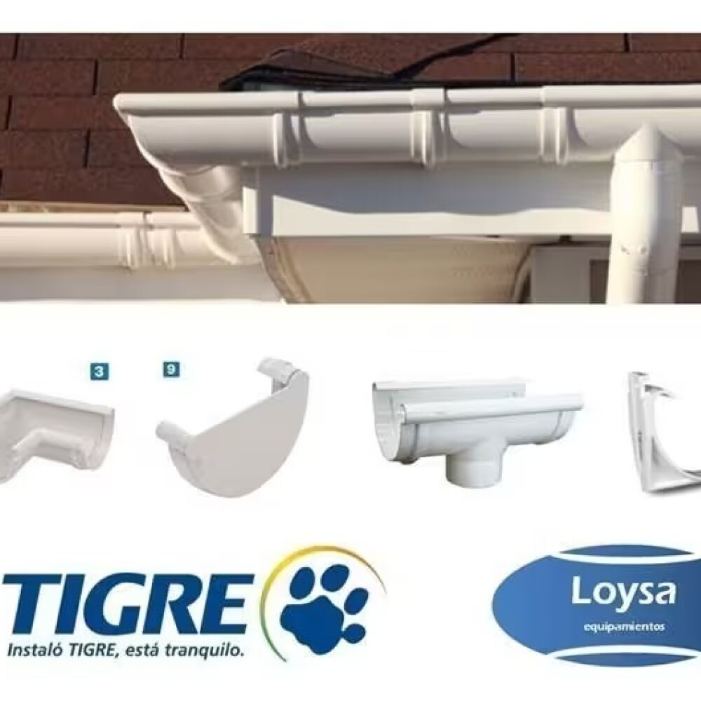 Canaleta pluvial PVC 3m beige Aquapluv TIGRE Canaleta Pluvial Pvc 3m Beige Aquapluv Tigre