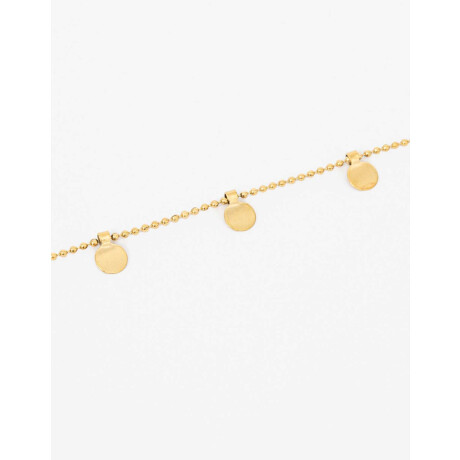 Pulsera De Acero Con Dijes Dorado