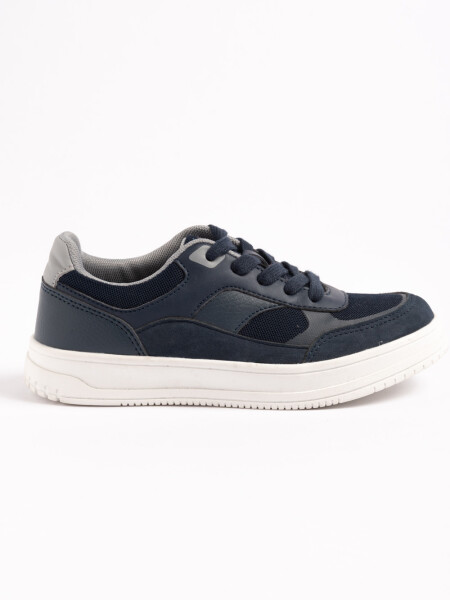 Zapatilla acordonada combinada Azul