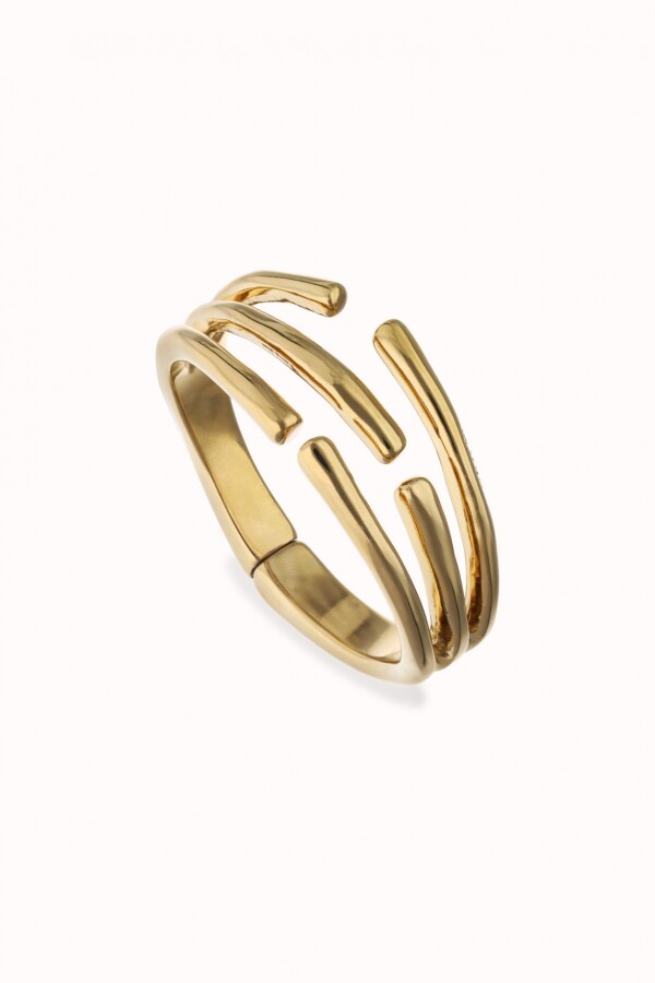 PULSERA DE ALEACIÓN DE METALES BAÑADA EN ORO 18K CON FORMA DE TUBOS Pulsera