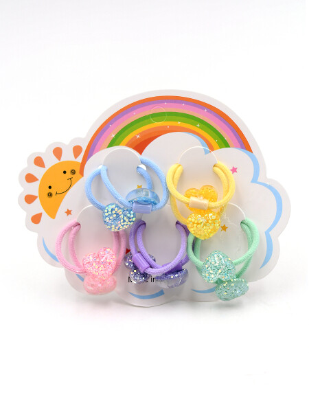 SET GOMITAS CORAZON CON GLITER MULTICOLOR