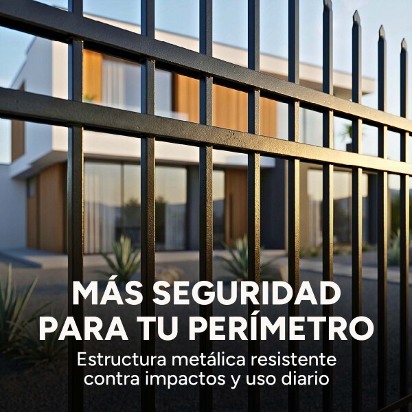 Cerco Reja Perimetral + Poste 1,80m Altura Hasta 14,4m Largo Color Negro