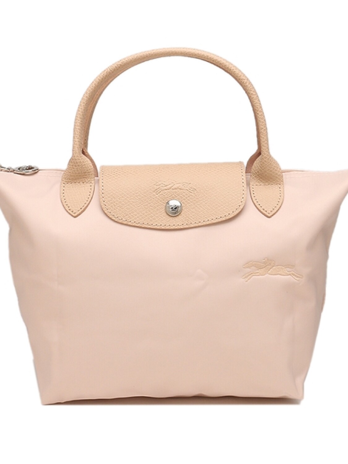 Longchamp -Cartera Longchamp plegable de nylon con cierre y asa corta, Le pliage green S Rosado